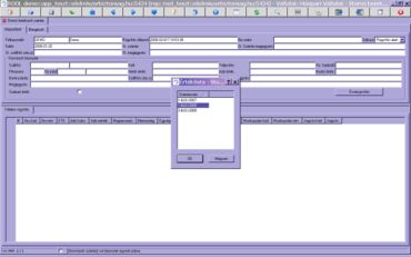 stornó számla kiválasztása értéklistából
