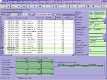tétel böngésző mennyiségre/értékre