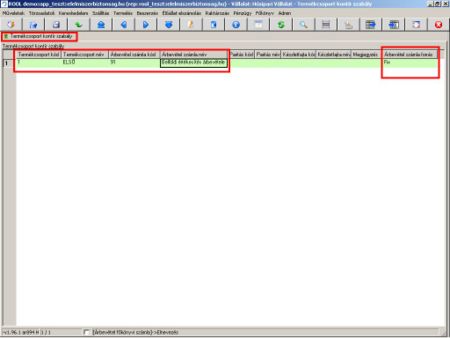 Termékcsoport kontír szabály